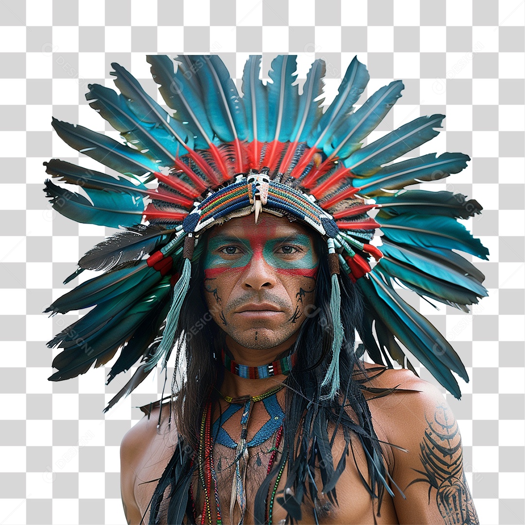 Indígena Brasileiro Rosto Pintado PNG Transparente