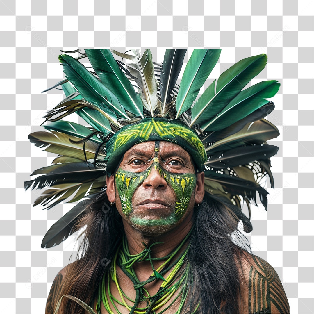 Indígena Brasileiro Rosto Pintado PNG Transparente