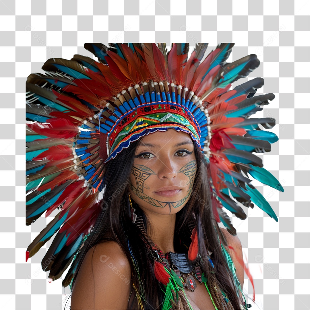 Indígena Brasileiro Rosto Pintado PNG Transparente