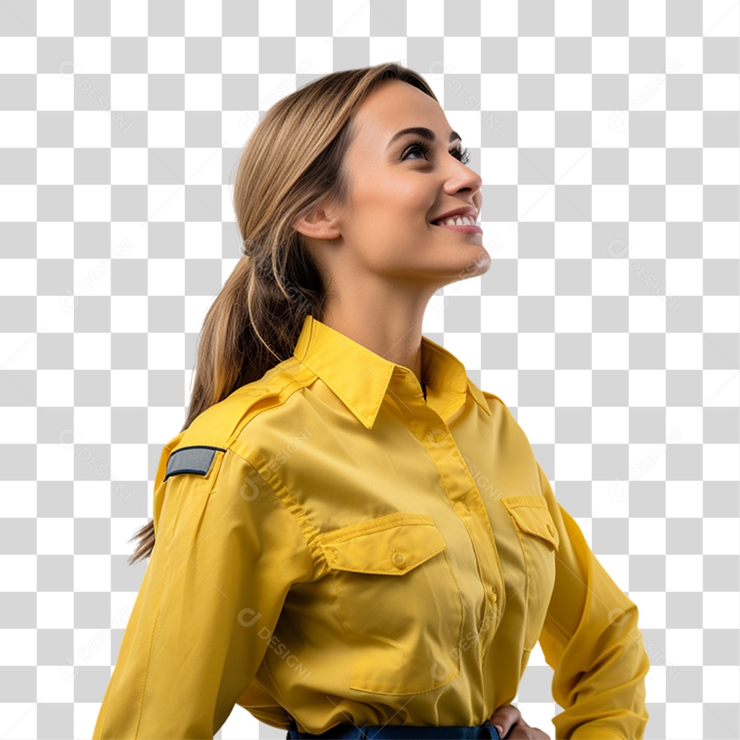 Mulher com Uniforme de Trabalho PNG Transparente