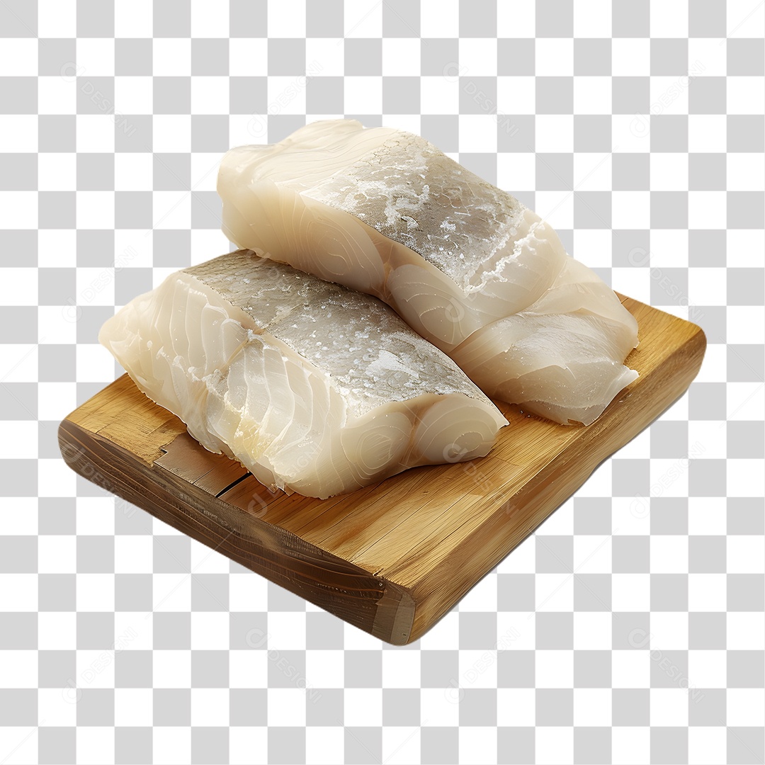 Pedaços de Bacalhau em Tábua PNG Transparente