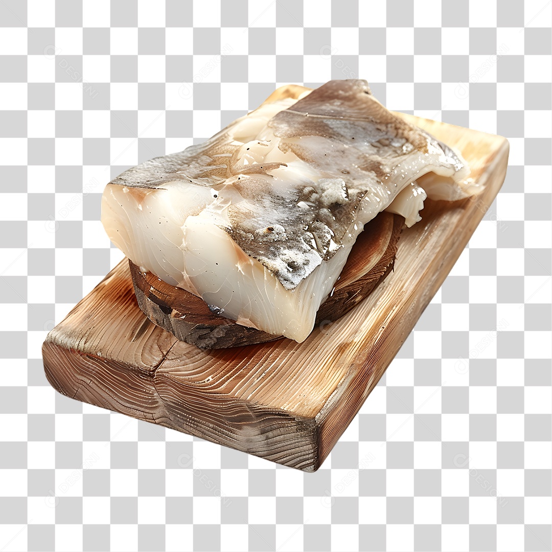 Pedaços de Bacalhau em Tábua PNG Transparente