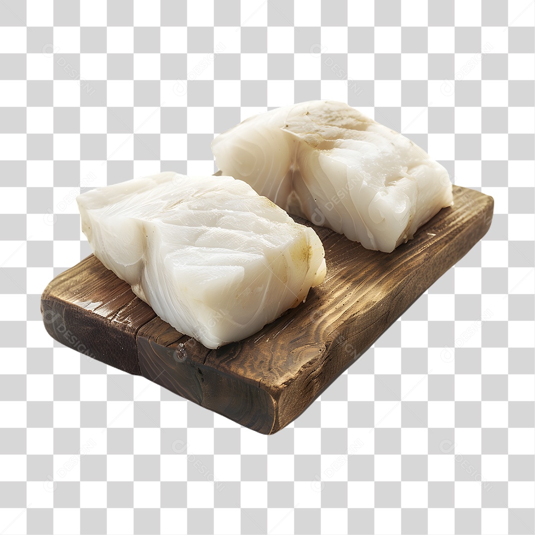 Pedaços de Bacalhau em Tábua PNG Transparente