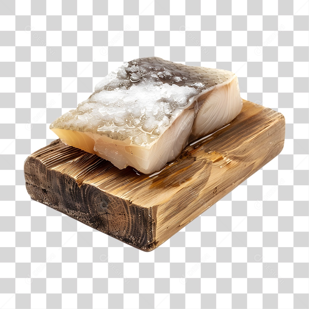 Pedaços de Bacalhau em Tábua PNG Transparente