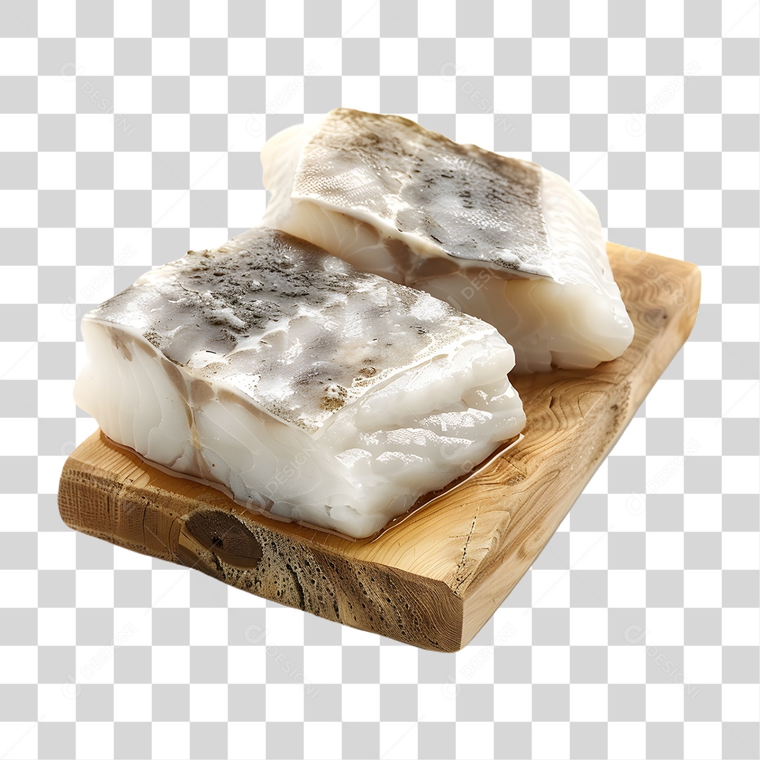 Pedaços de Bacalhau em Tábua PNG Transparente