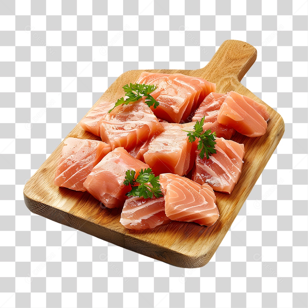 Pedaços de Bacalhau em Tábua PNG Transparente