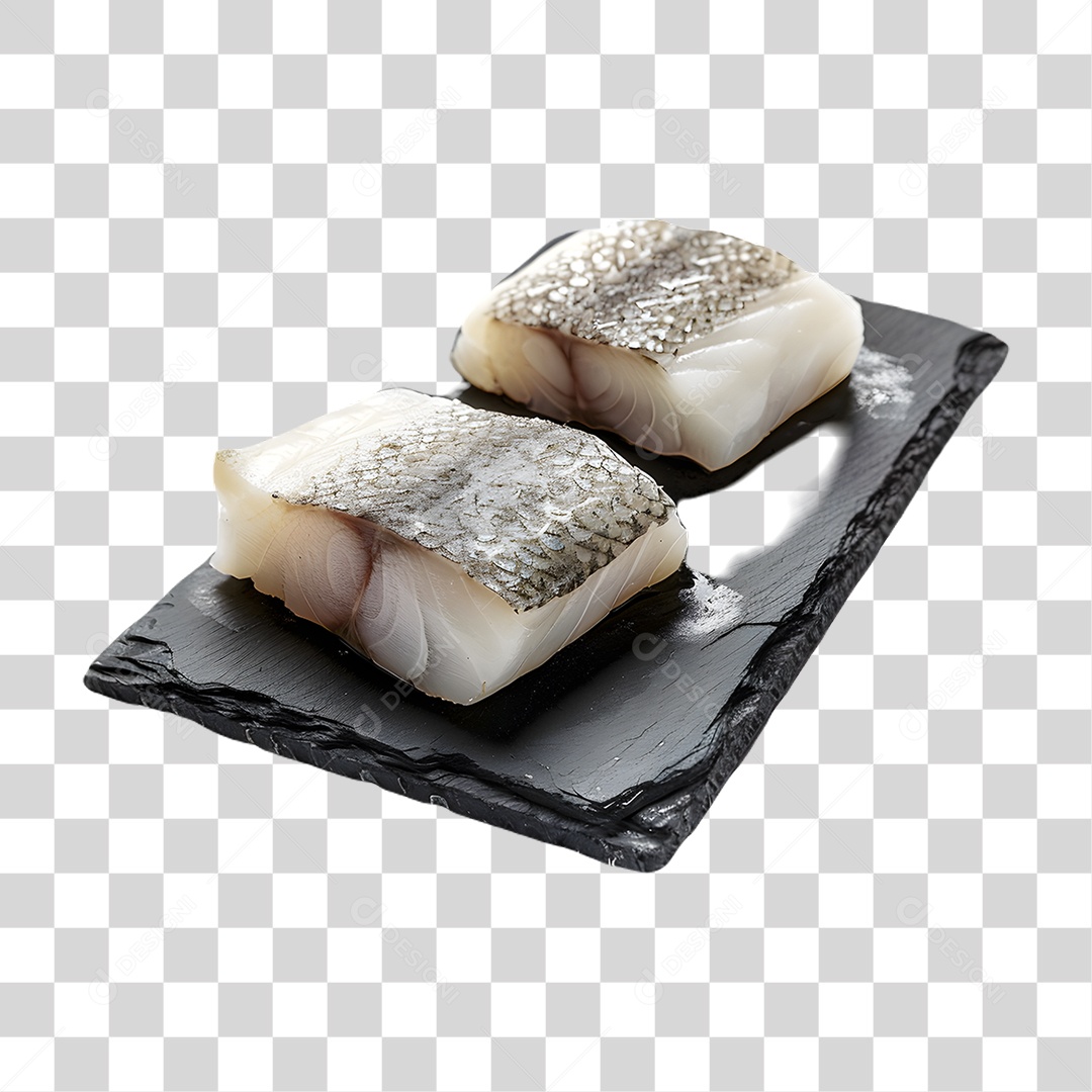 Pedaços de Bacalhau em Tábua PNG Transparente