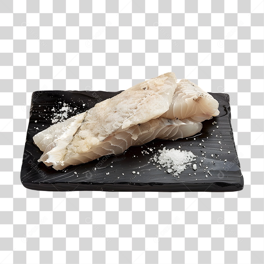 Pedaços de Bacalhau em Tábua PNG Transparente