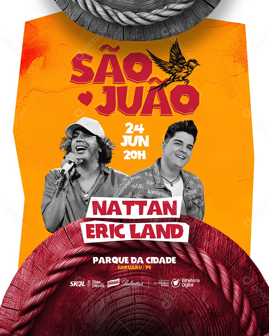 Flyer São João Nattan Eric Land Social Media PSD Editável