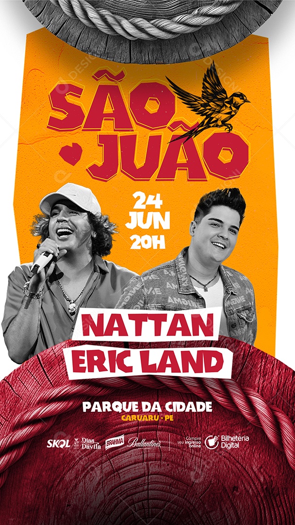 Story Flyer São João Nattan Eric Land Social Media PSD Editável