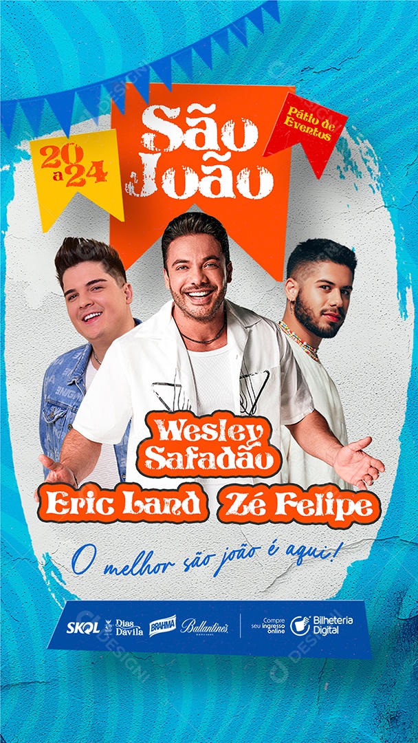 Story Flyer São João Wesley Safadão Eric Land Zé Felipe Social Media PSD Editável