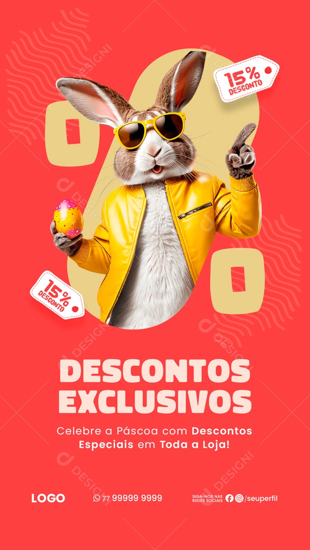 Story Descontos Exclusivos em toda Loja Social Media PSD Editável