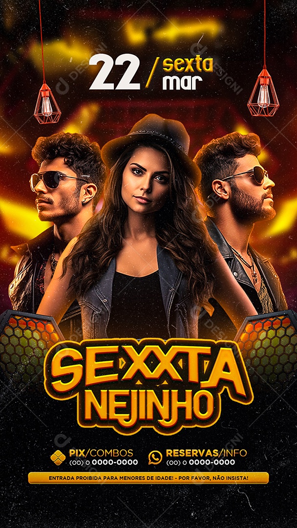 Story Flyer Sexxta Nejinho show Social Media PSD Editável