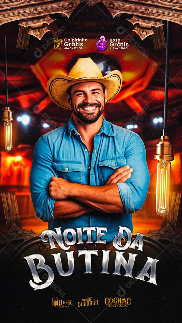 Story Flyer Noite da Butina Sertanejo Social Media PSD Editável