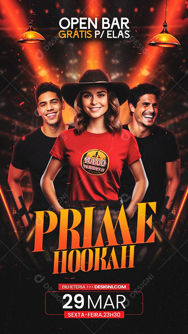 Story Flyer Open Bar Prime Hookah Social Media PSD Editável