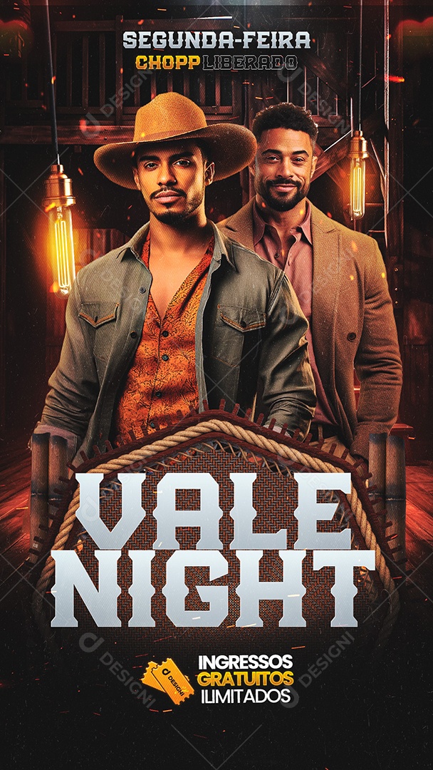 Story Flyer Vale Night Segunda Feira Chopp Social Media PSD Editável