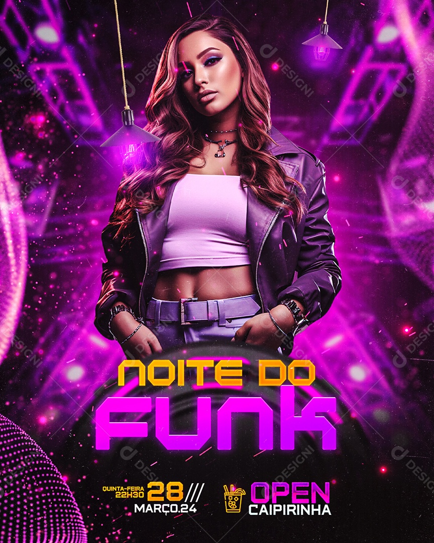 Flyer Noite do Funk Social Media PSD Editável