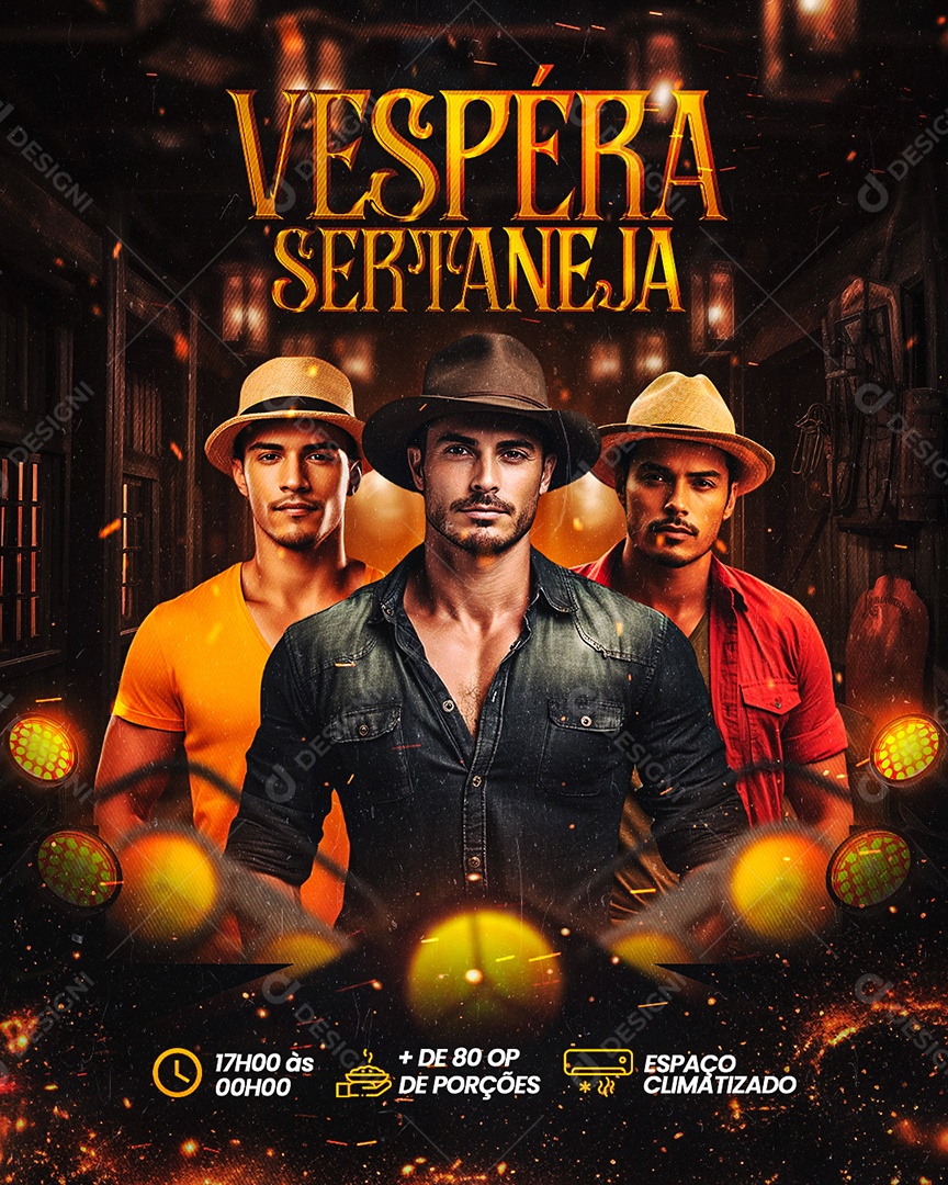 Flyer Vespéra Sertaneja Social Media PSD Editável