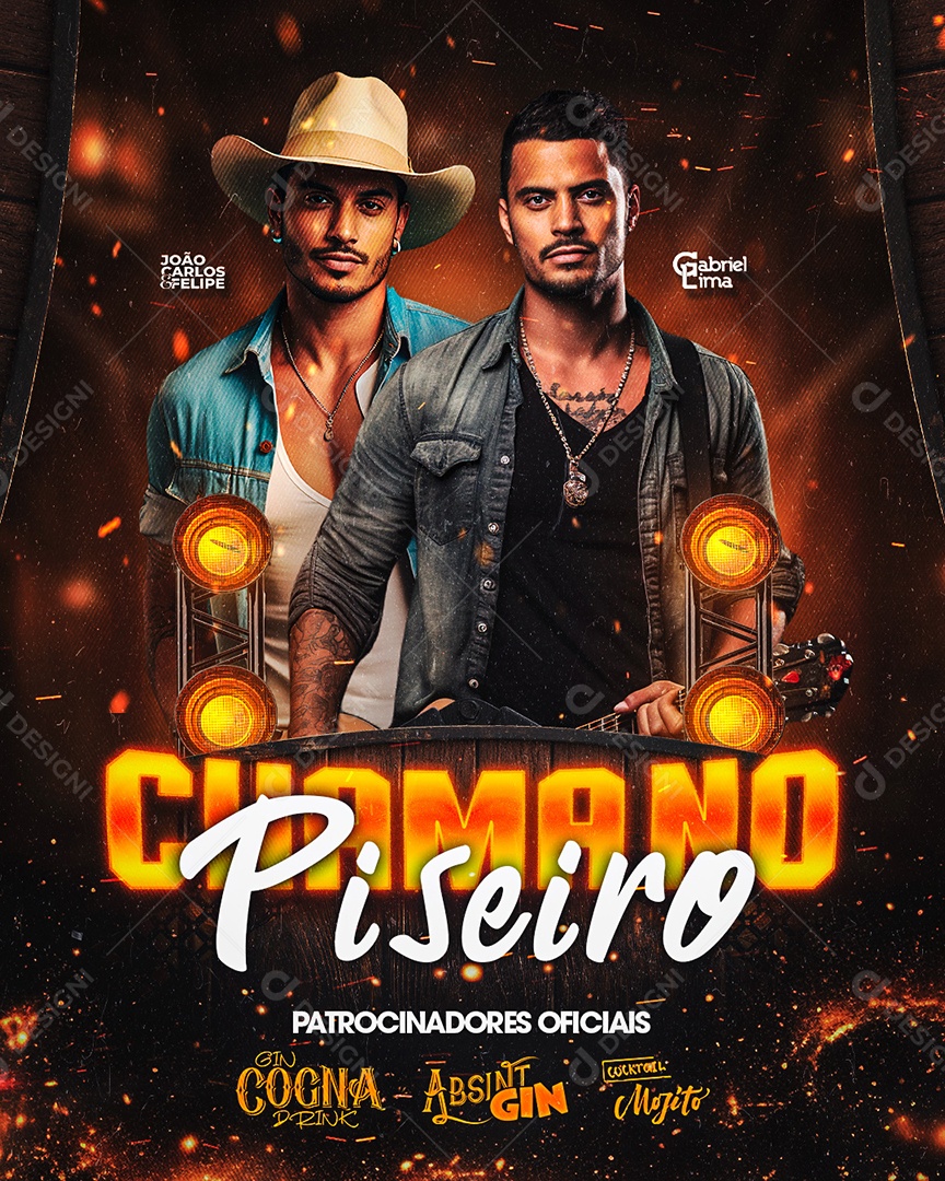 Flyer Chama no Piseiro Social Media PSD Editável