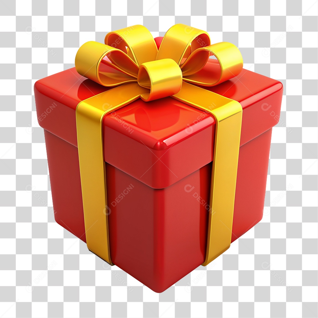 Caixa de Presentes com Laço PNG Transparente