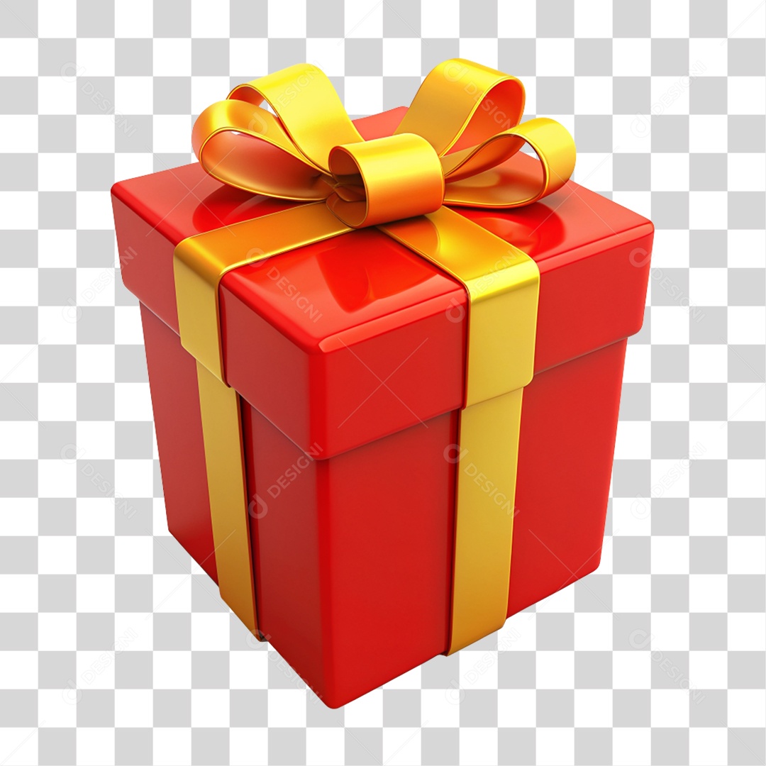 Caixa de Presentes com Laço PNG Transparente