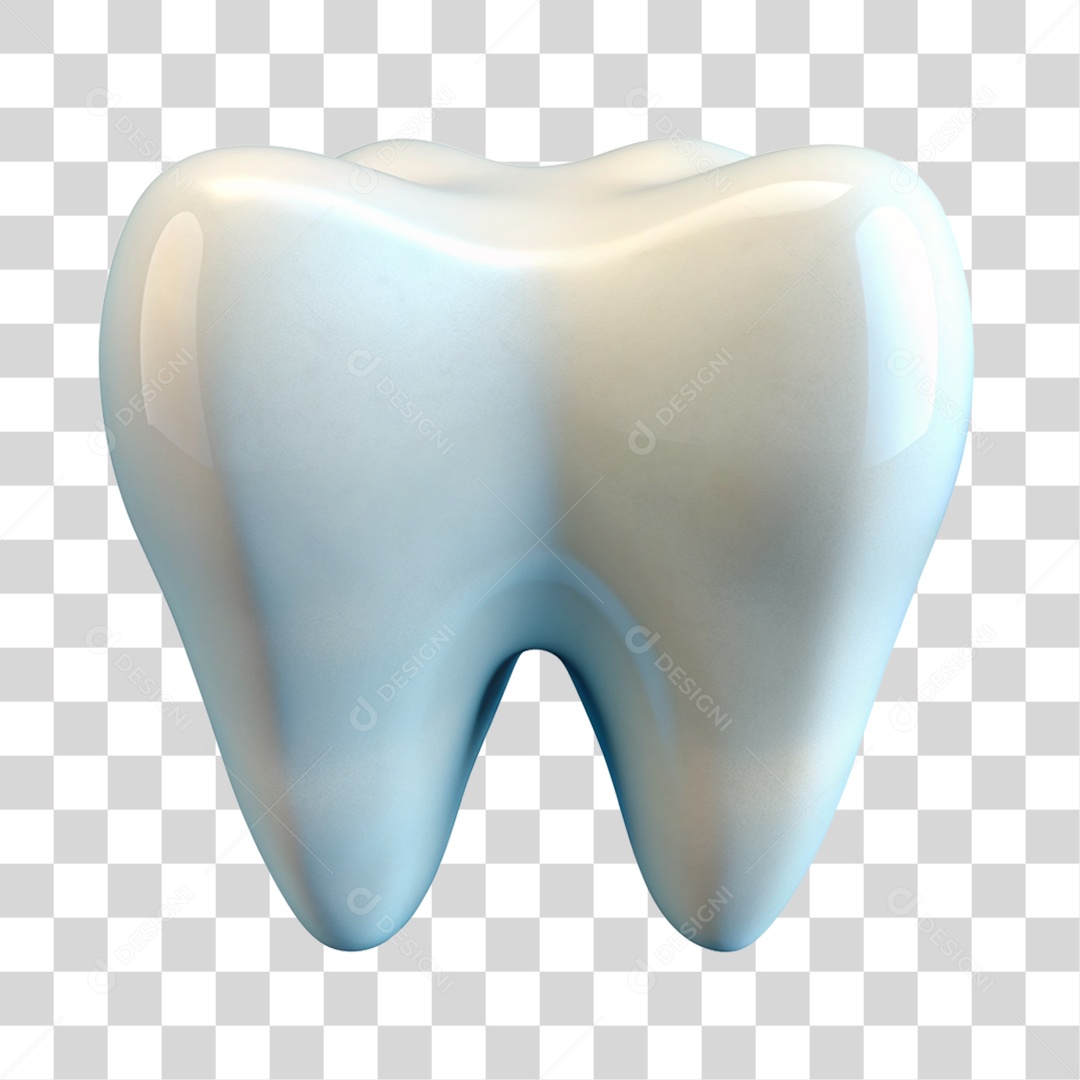 Elemento 3D Dente Branco PNG Transparente