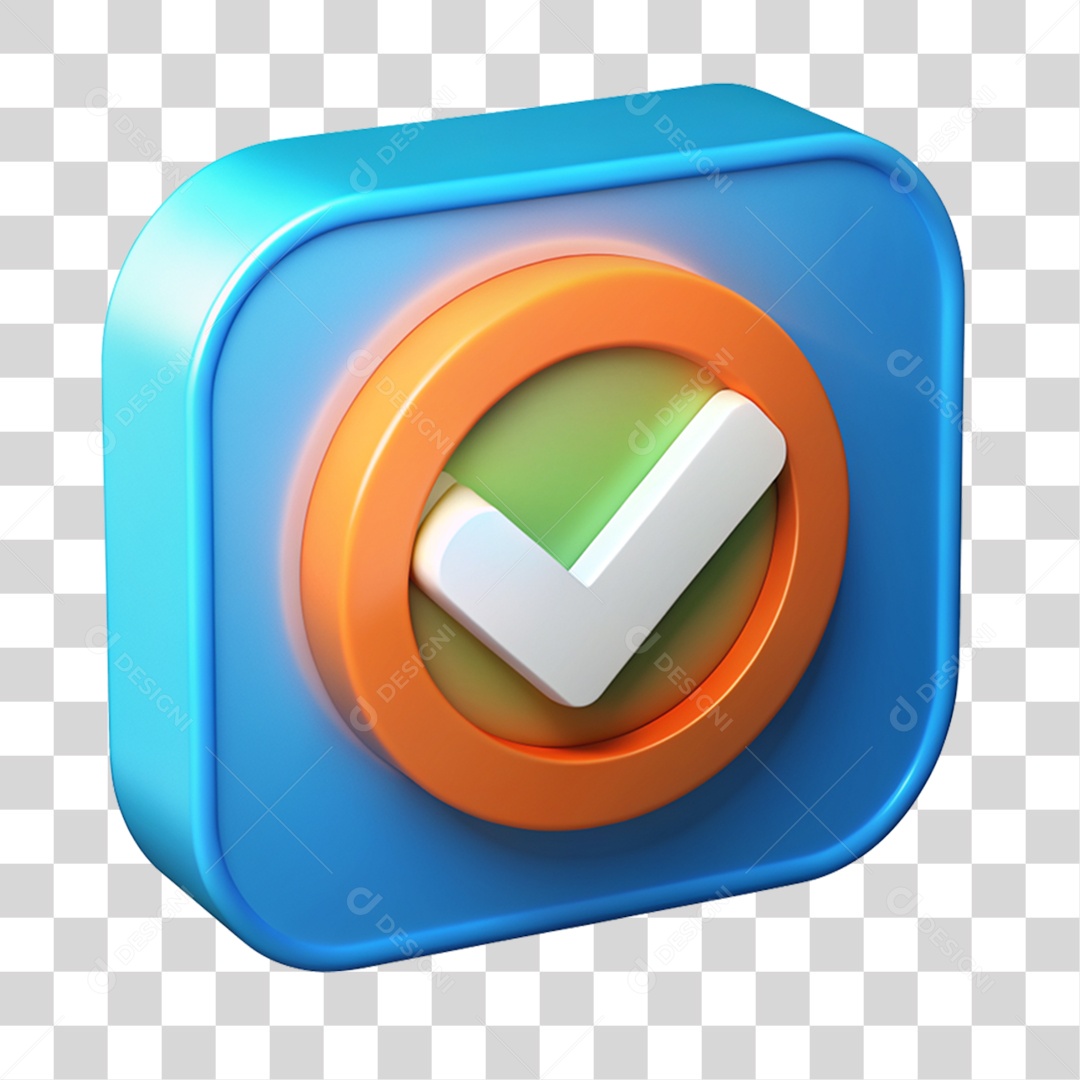 Ícone 3D Aprovado PNG Transparente