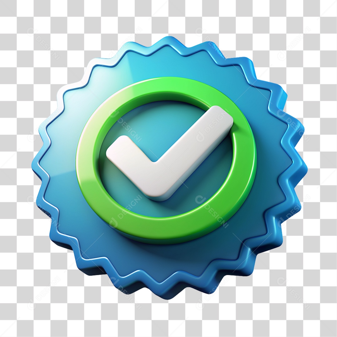 Ícone 3D Aprovado PNG Transparente