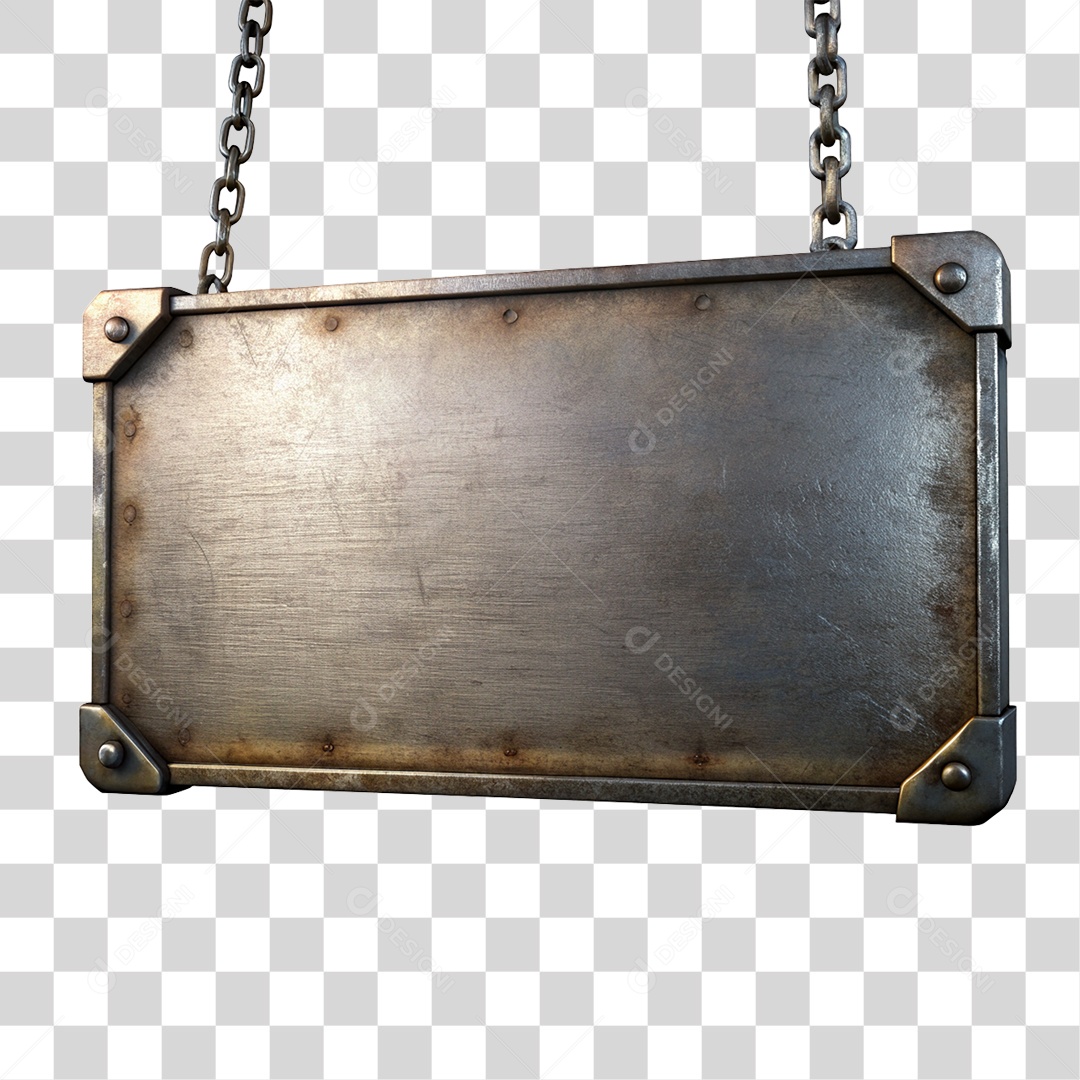 Placa de Metal Correntes PNG Transparente