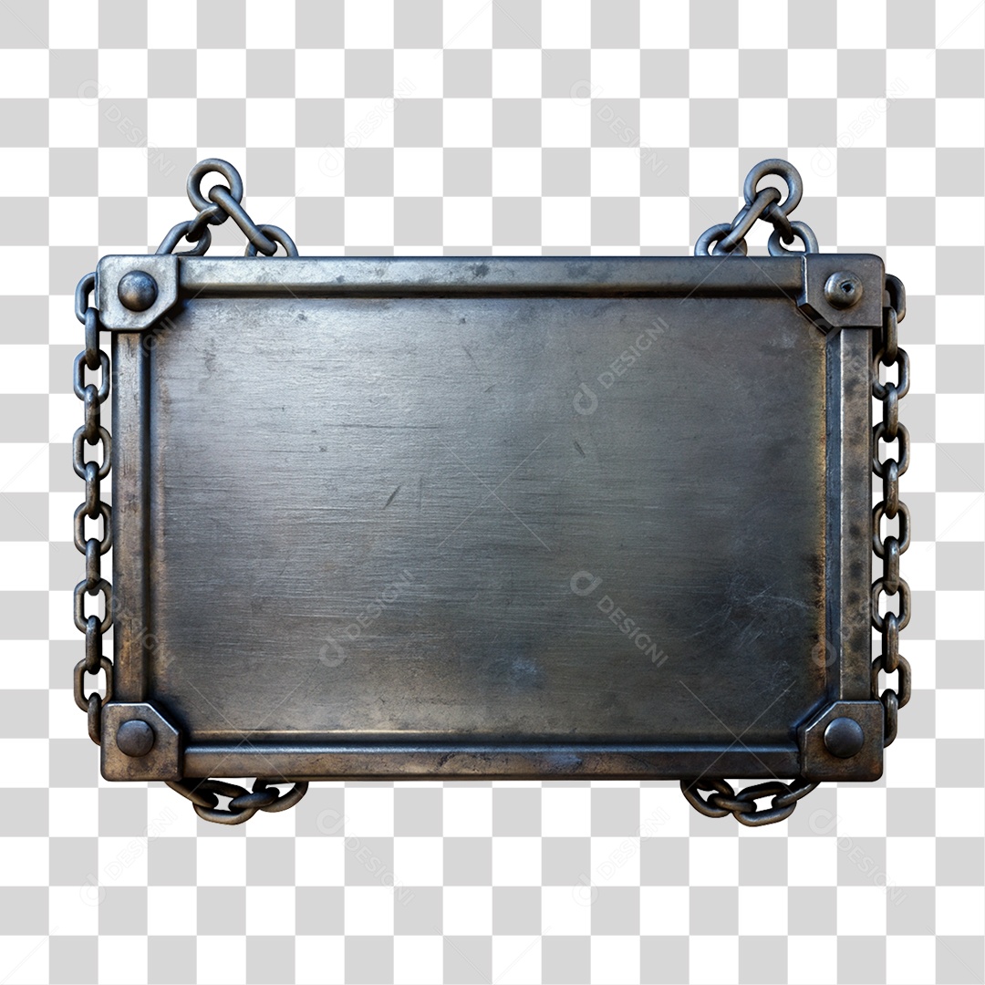 Placa de Metal Correntes PNG Transparente