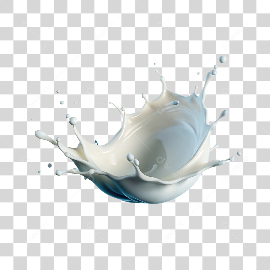 Splash de Leite Líquido Branco PNG Transparente