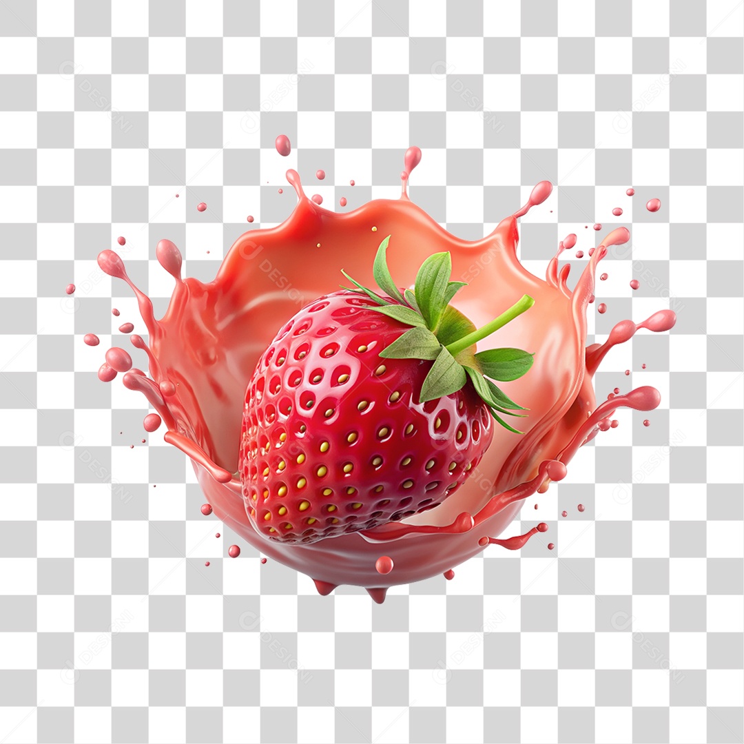 Splash de Morango Fruta PNG Transparente