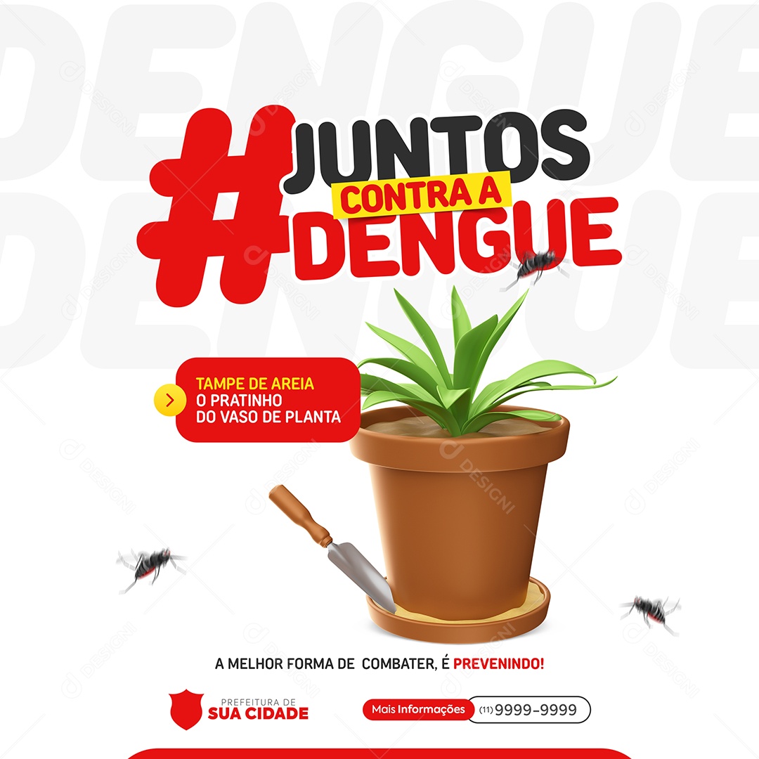 Campanha Dengue Juntos Contra a Dengue Social Media PSD Editável