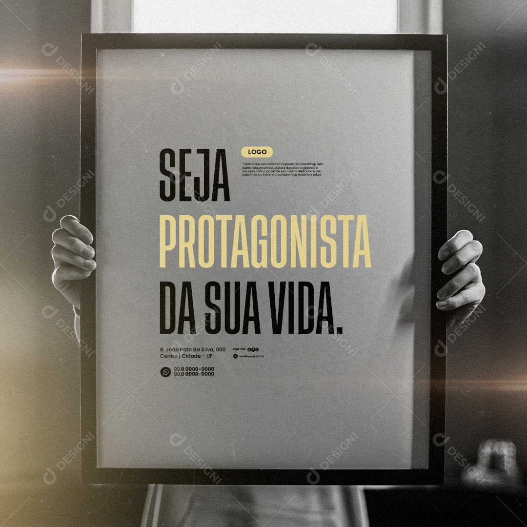 Coaching Seja Protagonista da Sua Vida Social Media PSD Editável