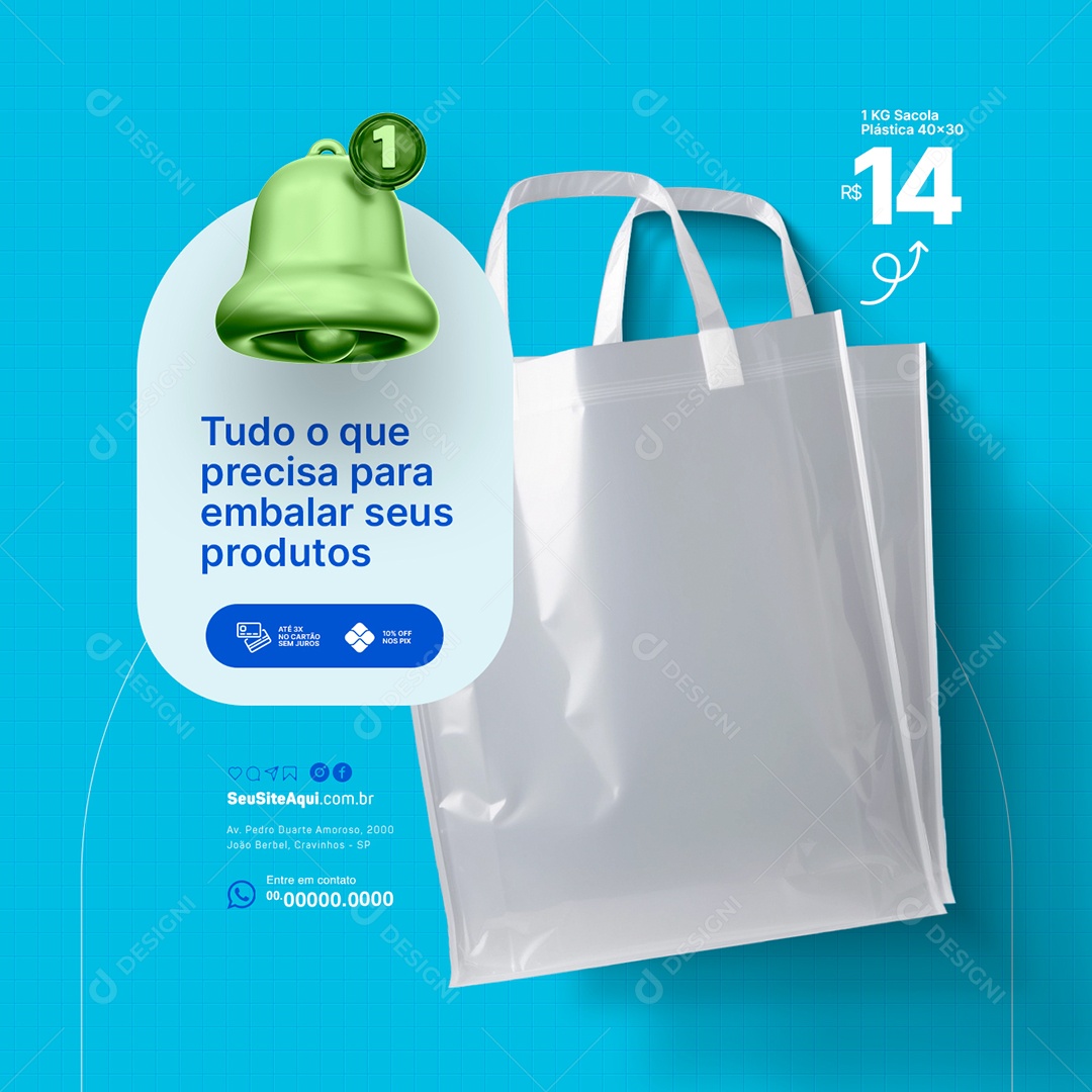Embalagem Tudo o Que Precisa para Embalar seus Produtos Social Media PSD Editável