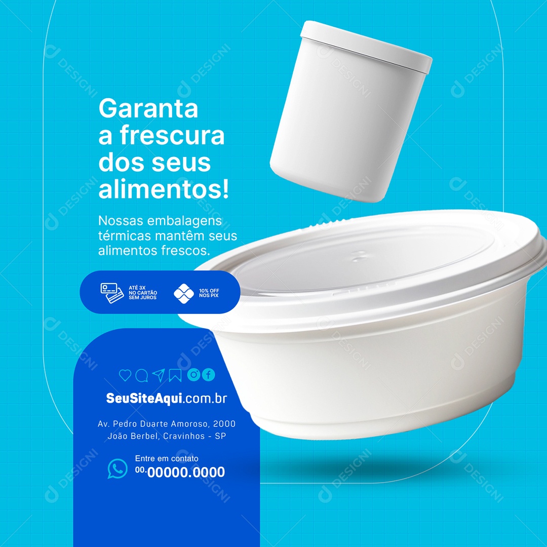 Garanta a Frescura dos Seus Alimentos Social Media PSD Editável