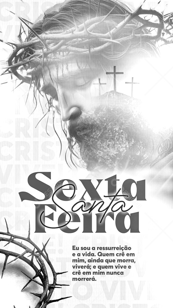 Story Sexta Feira Santa 29 de Março Eu sou a Ressurreição e a Vida Social Media PSD Editável