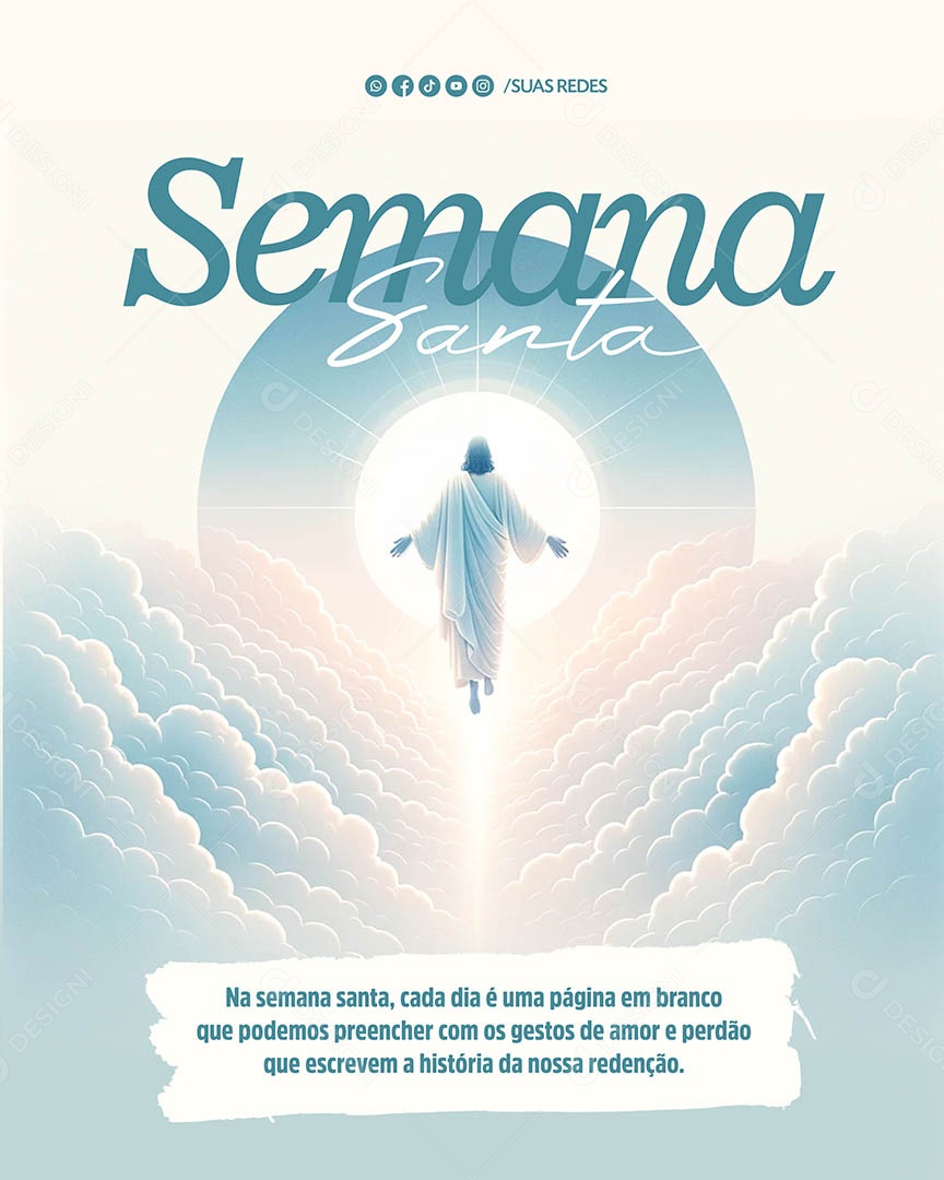 Semana Santa Cada Dia é uma Página em Branco que Podemos Preencher Social Media PSD Editável