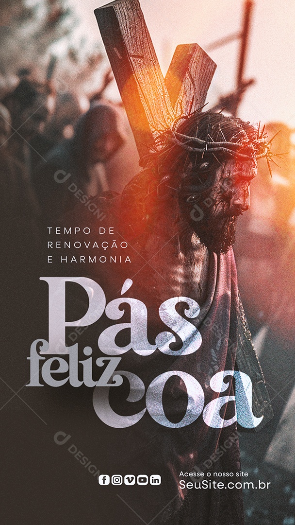 Story Feliz Páscoa 31 de Março Tempo de Renovação e Harmonia Social Media PSD Editável