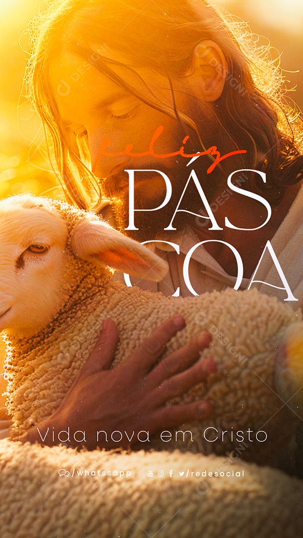 Story Feliz Páscoa Vida Nova em Cristo Social Media PSD Editável