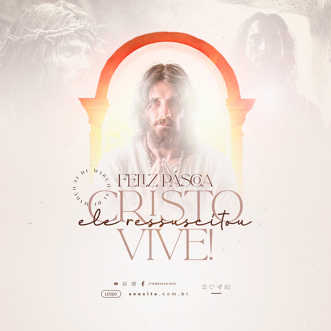 Motion Feliz Pascoa 31 de Marco Cristo Vive Ele Ressuscitou Social Media After Effects Editável