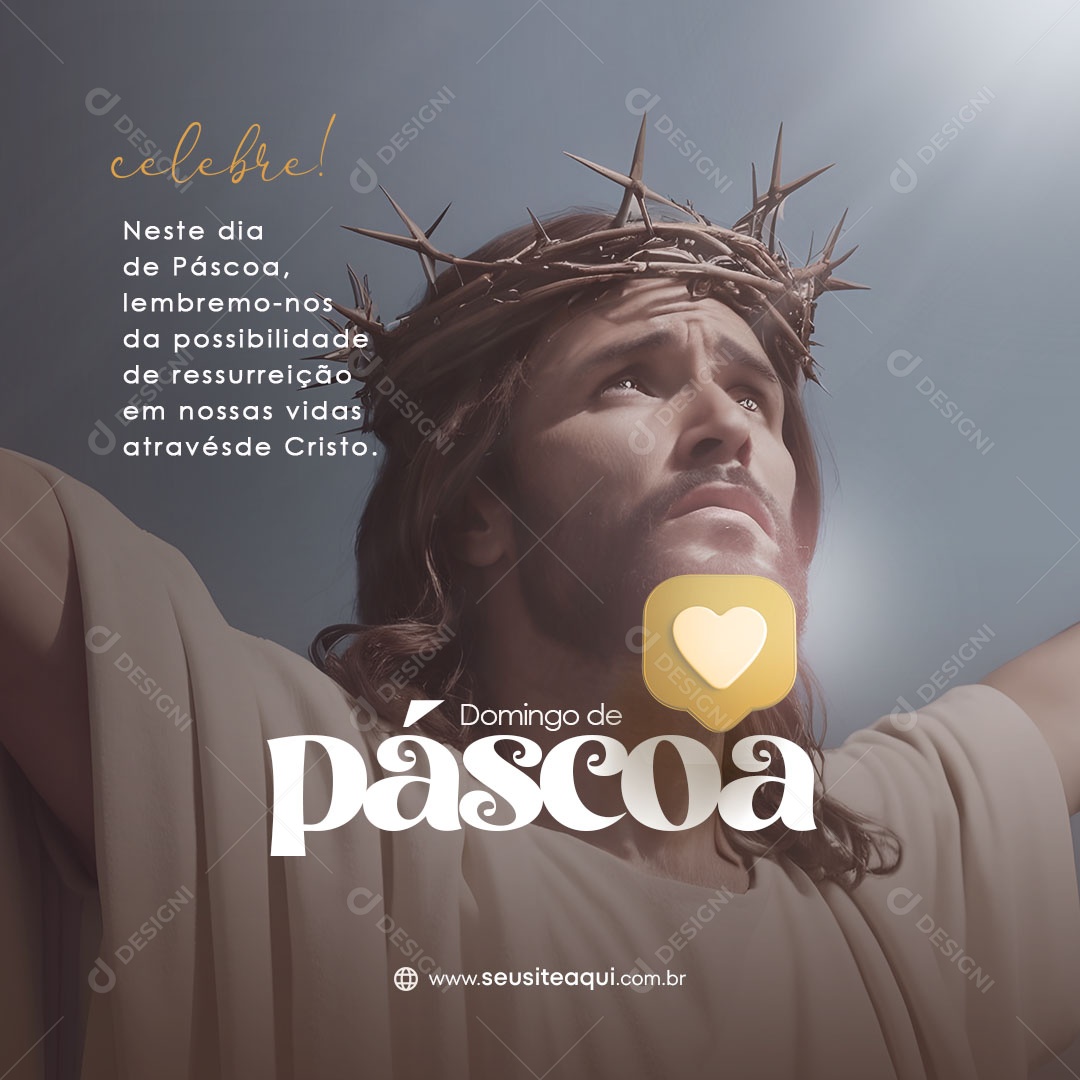 Domingo de Páscoa Lembremo-nos da Possibilidade de Ressurreição em nossas Vidas Social Media PSD Editável