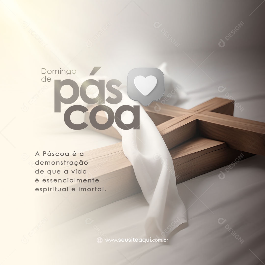 Domingo de Páscoa é a Demonstração de que a Vida é Essencialmente Espiritual Social Media PSD Editável