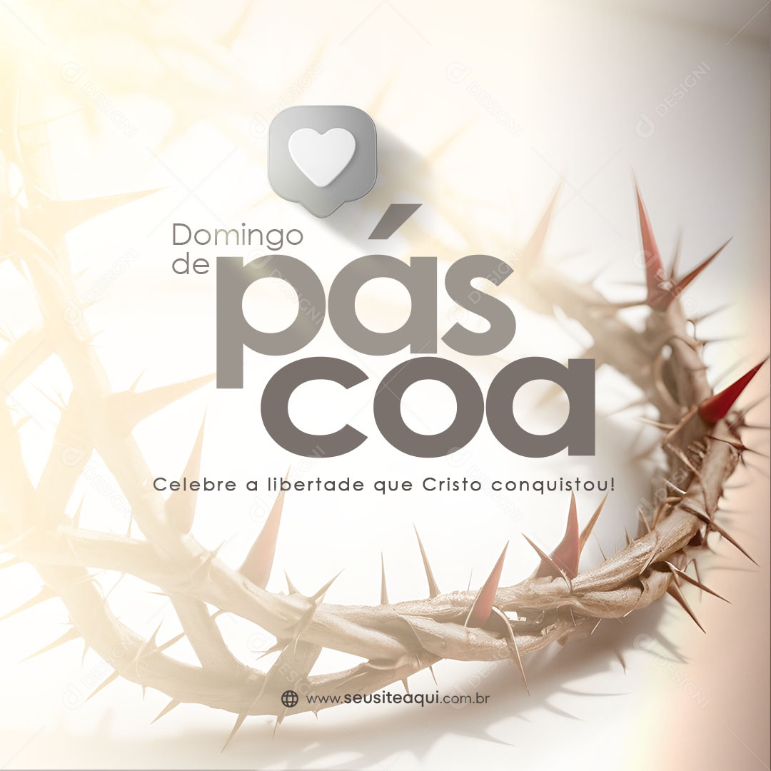 Domingo de Páscoa Celebre a Liberdade que Cristo Conquistou Social Media PSD Editável