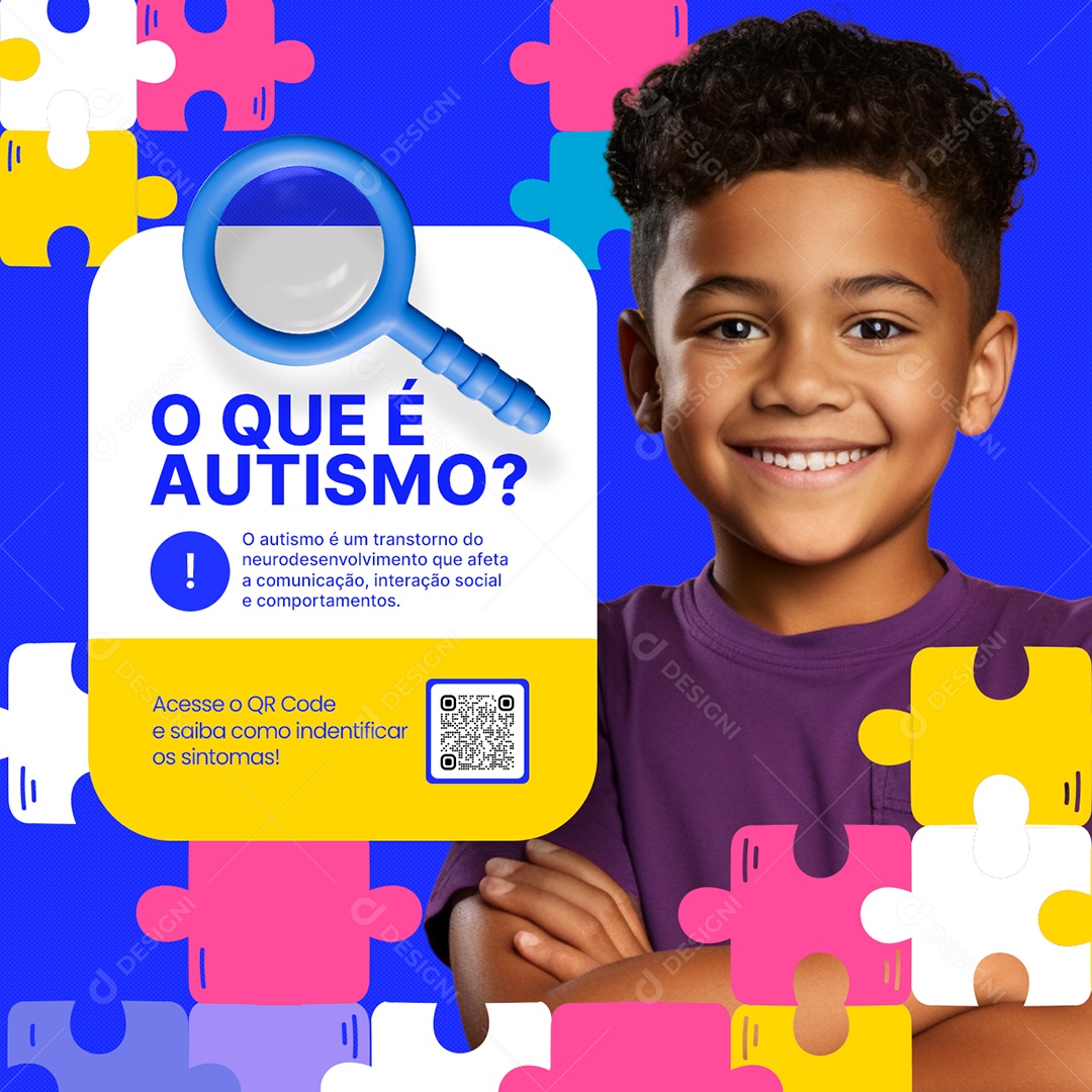 April Azul What Is Autism Social Media PSD Editable