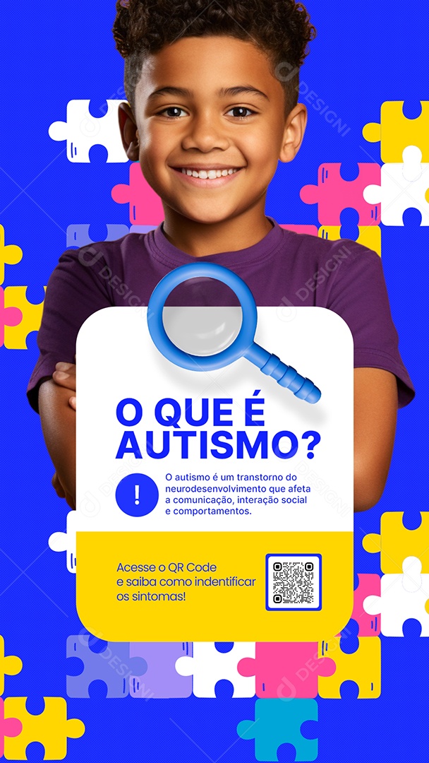 Story Abril Azul O Que é Autismo Social Media PSD Editável