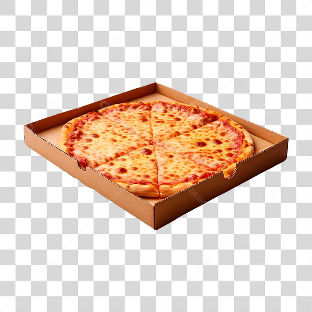 Caixa com Pizza PNG Transparente