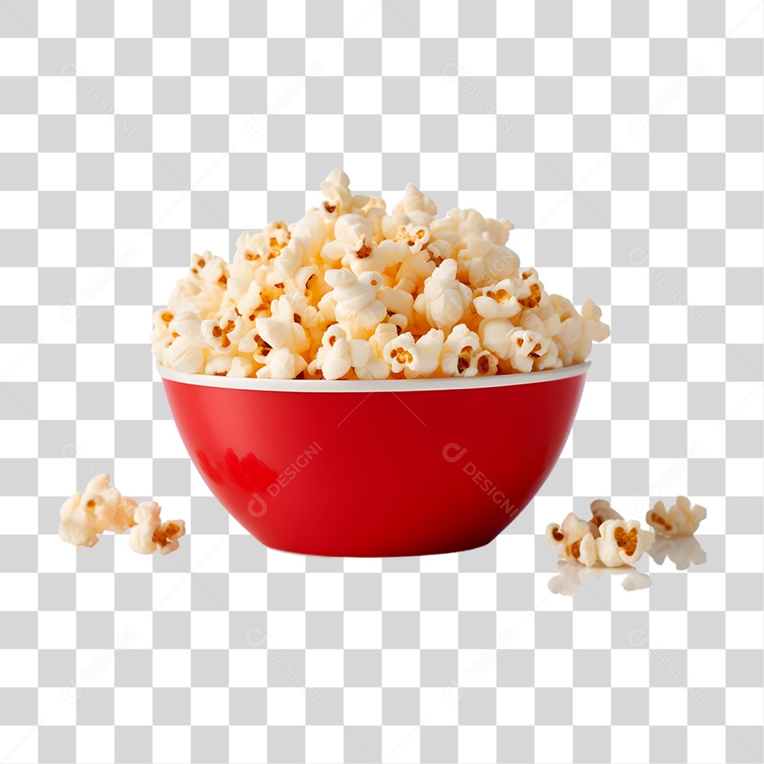 Tigela de Pipoca PNG Transparente