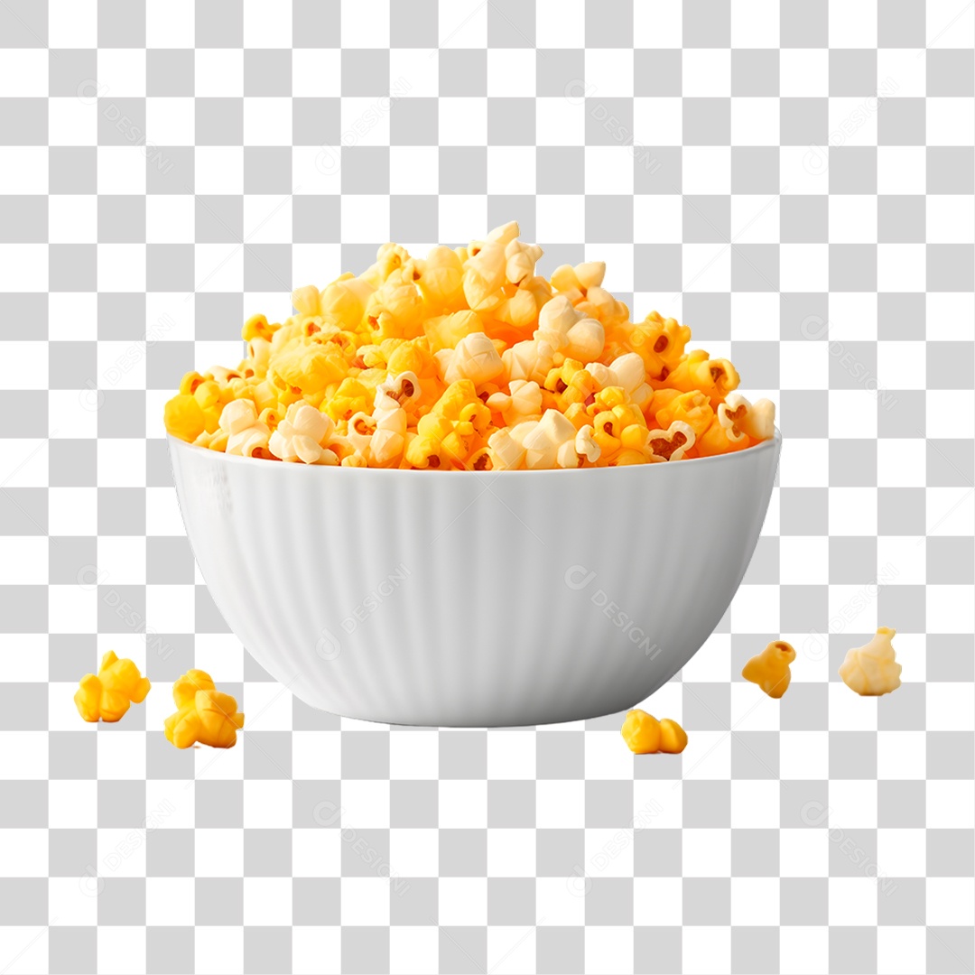 Tigela de Pipoca PNG Transparente