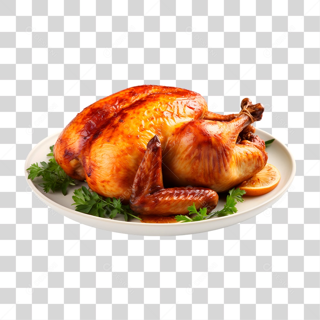 Prato de Frango Assado PNG Transparente